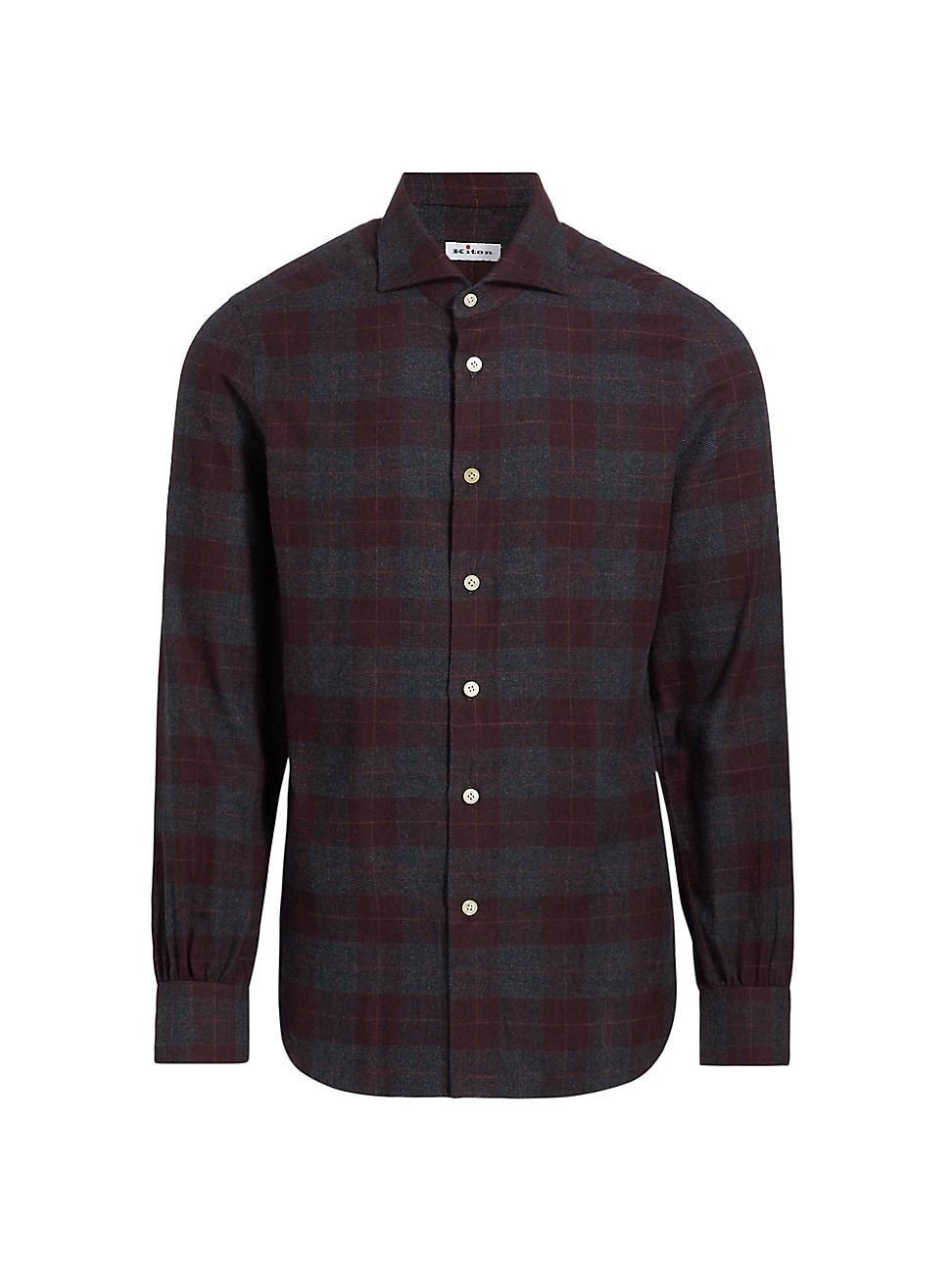 Mens Plaid Cotton Button-Up Shirt Product Image