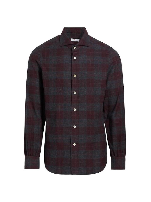 Mens Plaid Cotton Button-Up Shirt Product Image