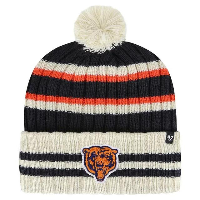 Mens 47 /Cream Chicago Bears Legacy No Huddle Cuffed Knit Hat with Pom, Blue Product Image