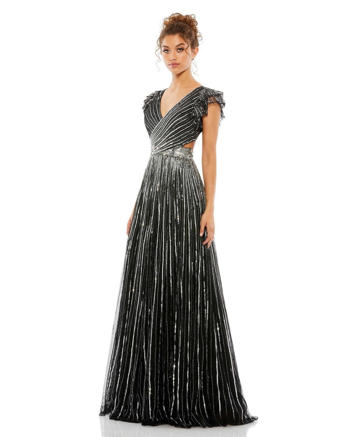 Mac Duggal Sequin Cutout Gown Product Image