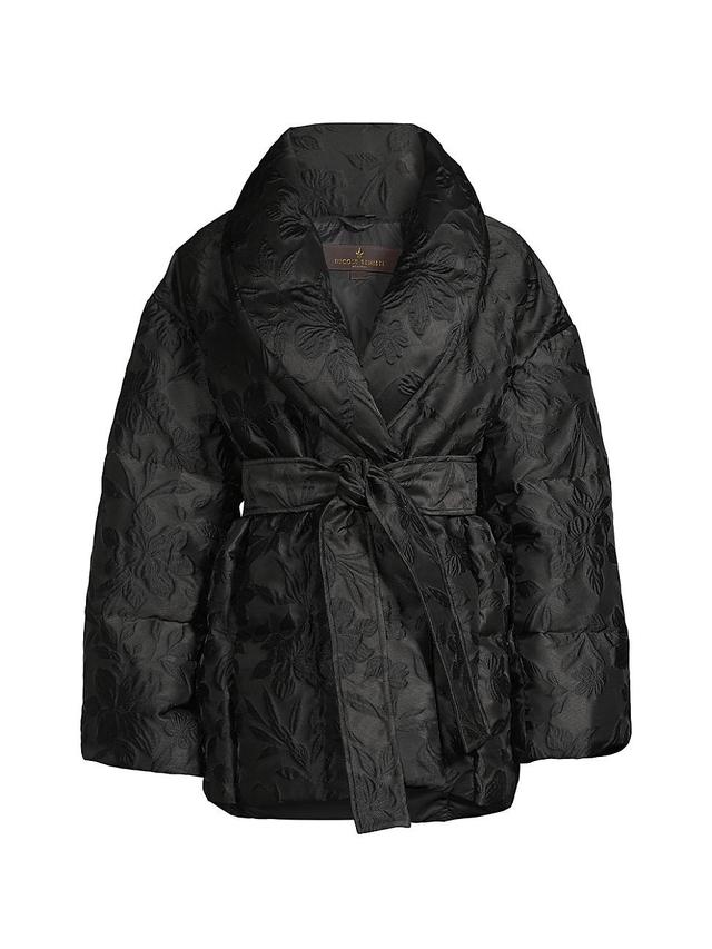 Womens Floral Jacquard Down Jacket Product Image