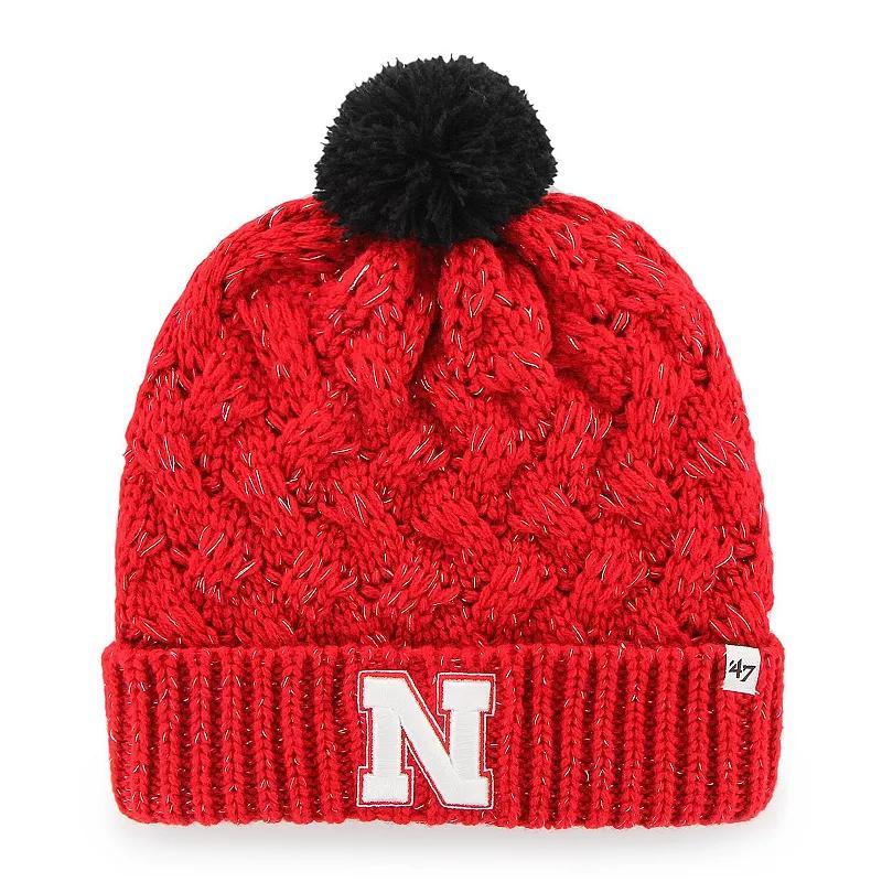 Womens 47 Scarlet Nebraska Huskers Fiona Cuffed Knit Hat With Pom Product Image