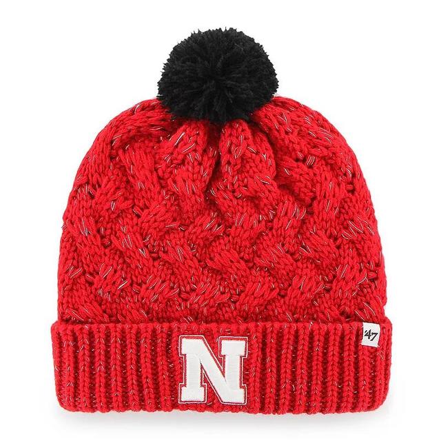 Womens 47 Scarlet Nebraska Huskers Fiona Cuffed Knit Hat With Pom Product Image