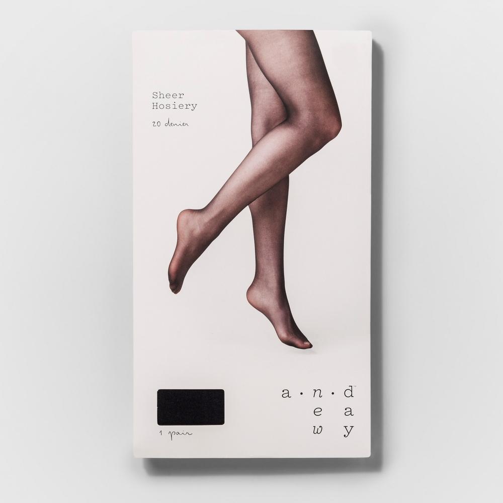 Women's 20D Sheer Tights - A New Day™ Black 1X/2X Product Image