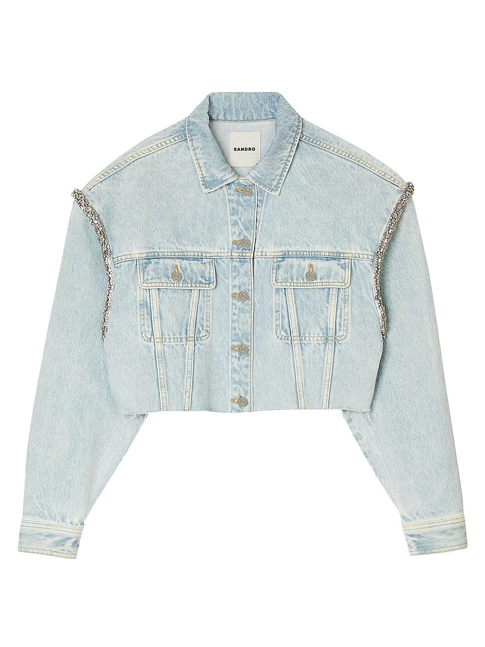 Womens Cropped Denim Jacket product image