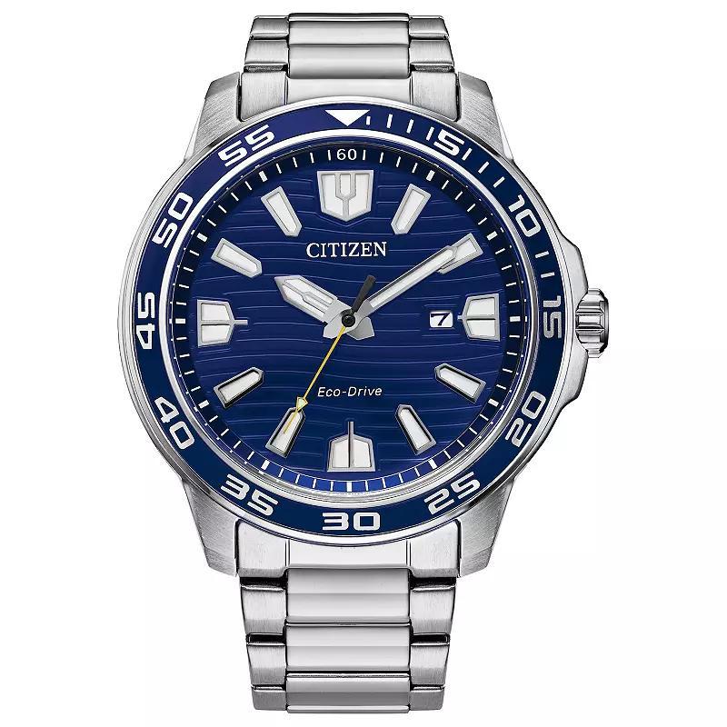 Citizen Mens Eco-Drive Sport Stainless Steel Bracelet Watch - AW1700-59L Blue Silver Product Image