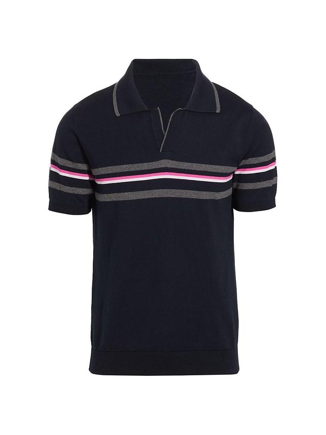 Mens Slim-Fit Stripe Johnny Collar Polo Product Image