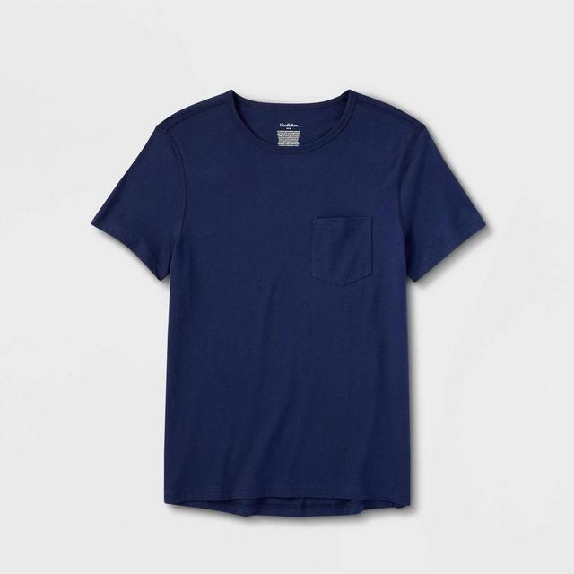 Mens Adaptive Every Wear Short Sleeve T-Shirt - Goodfellow & Co Xavier Navy L Product Image