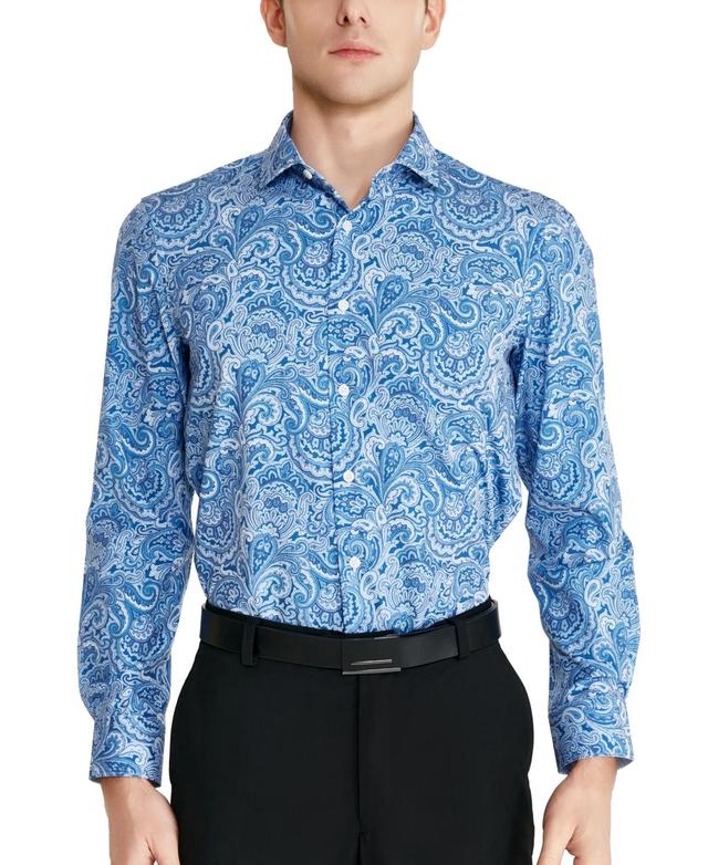 Tallia Mens Slim-Fit Paisley Dress Shirt Product Image