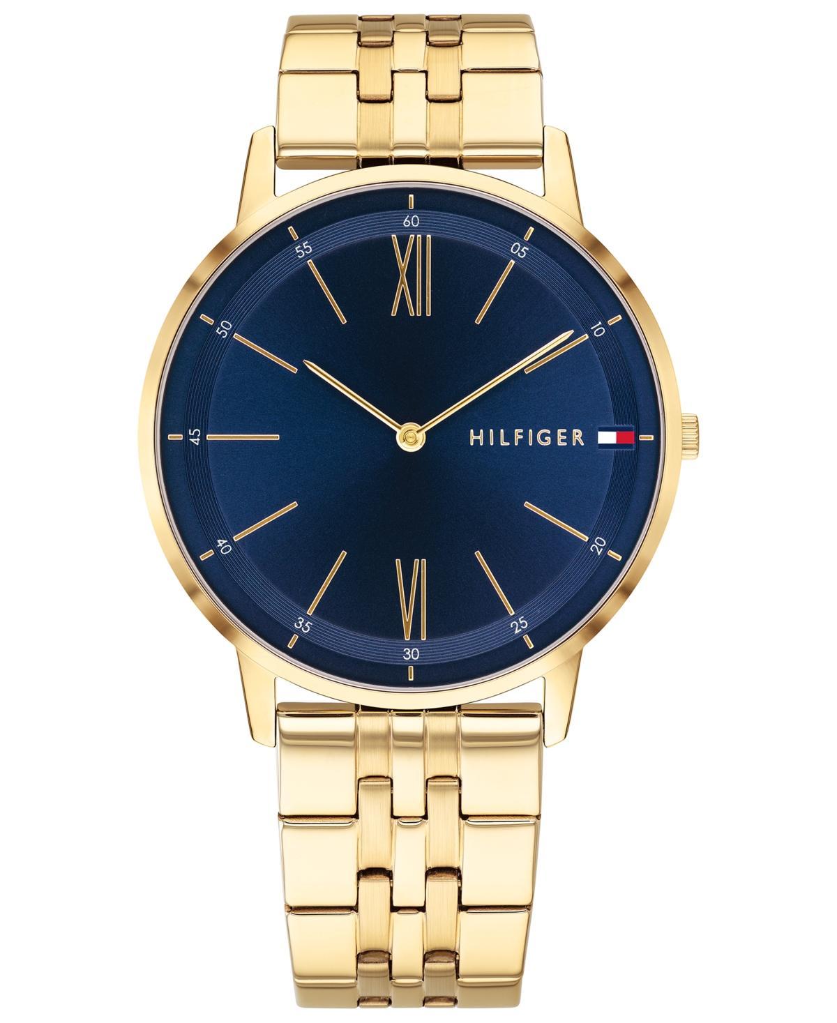 Tommy Hilfiger Mens Gold-Tone Bracelet Watch 40mm - Blue Product Image