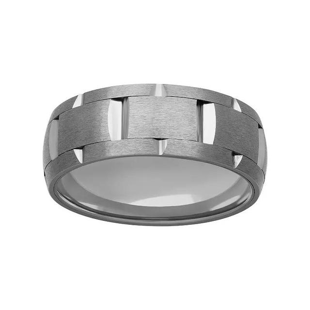 Mens Grey Tungsten Comfort Fit Band Ring Product Image