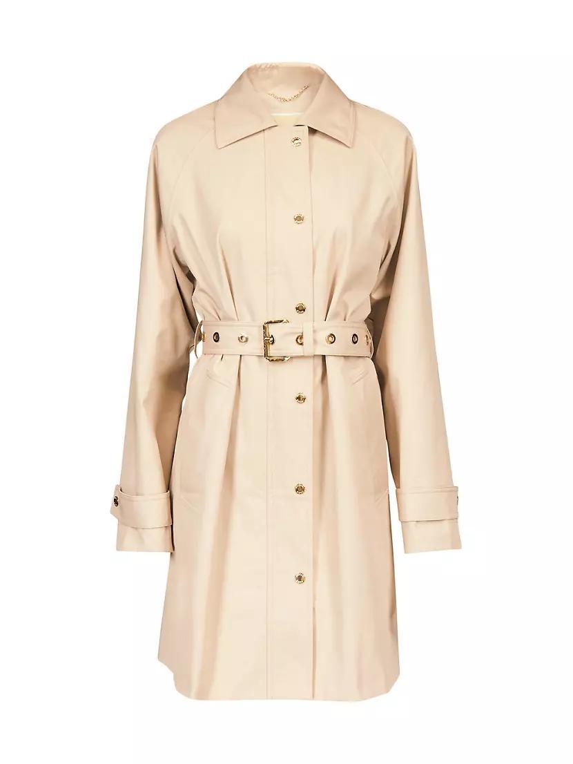 Grommet Belted Trench Coat Product Image