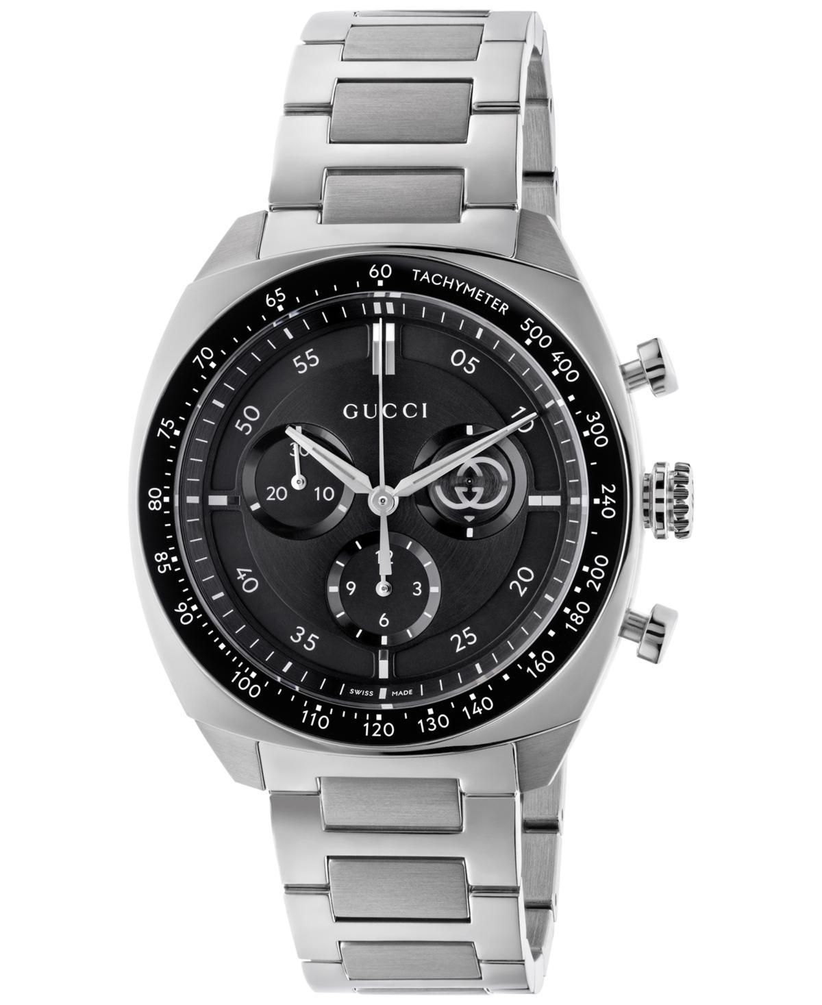 Gucci Mens Swiss Chronograph Interlocking Stainless Steel Bracelet Watch 41mm Product Image