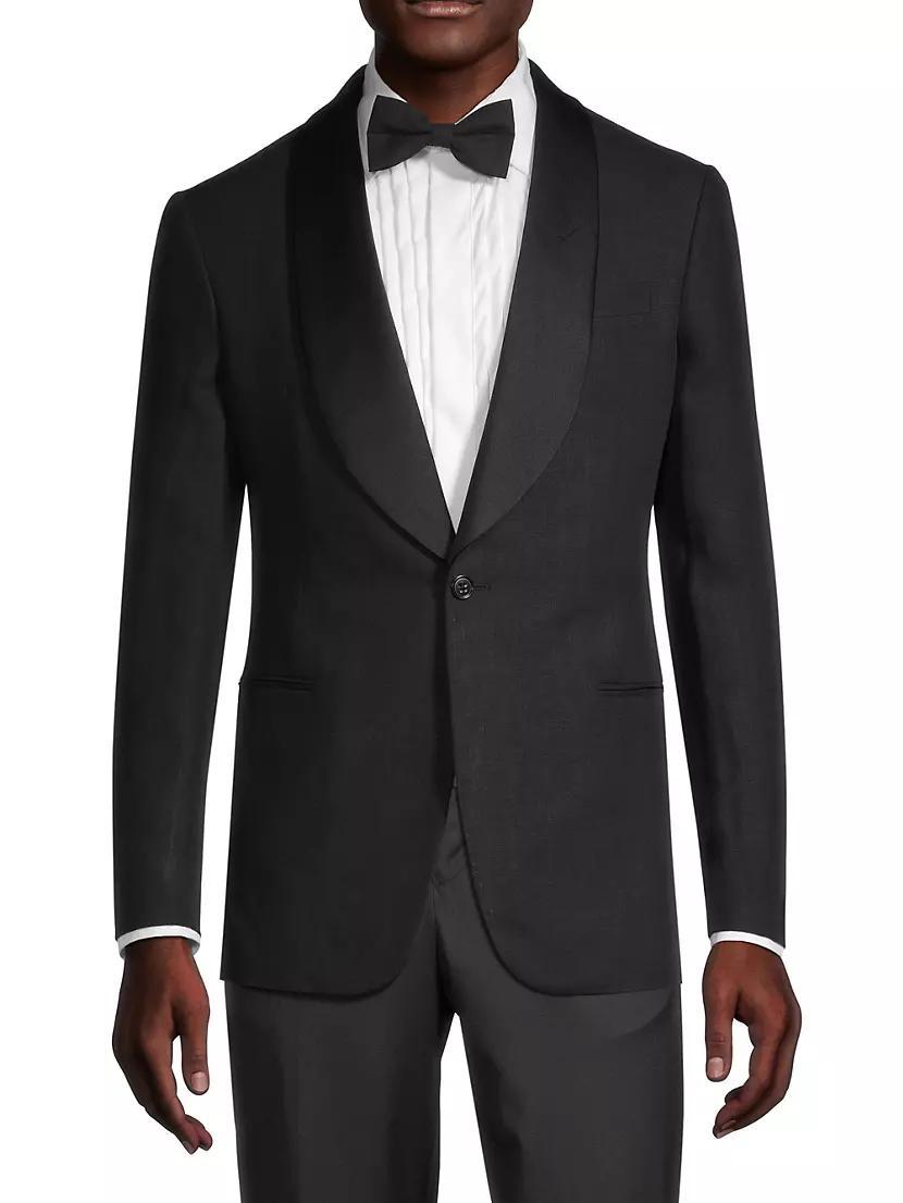 Linen One-Button Tuxedo Jacket Product Image