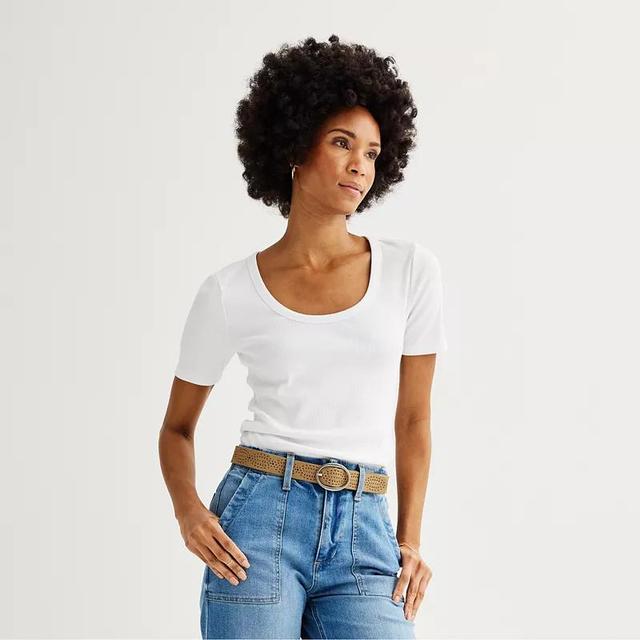 Womens Sonoma Goods For Life Shrunken Scoop Rib Tee Product Image