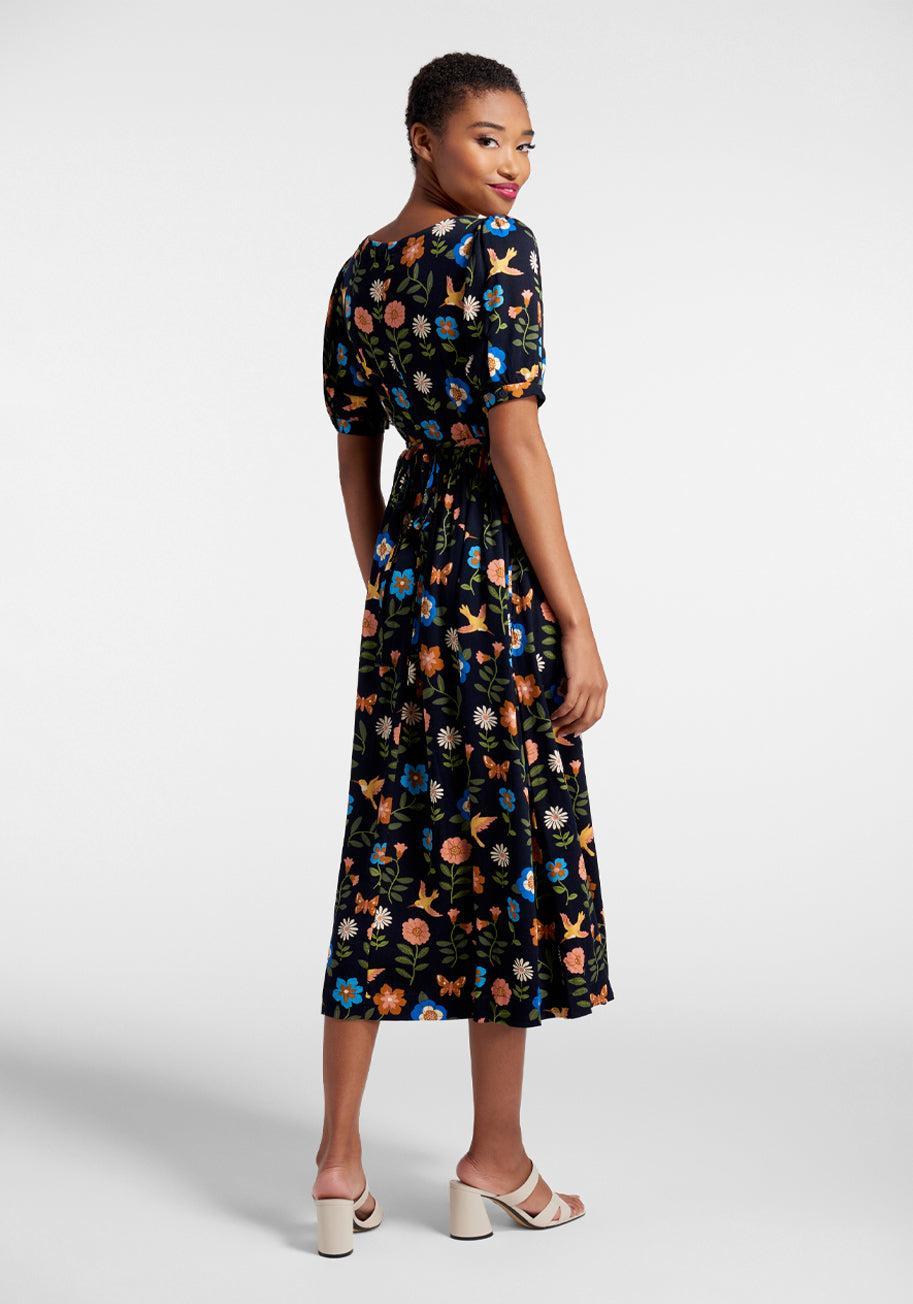 Visited By Hummingbirds Midi Dress Product Image