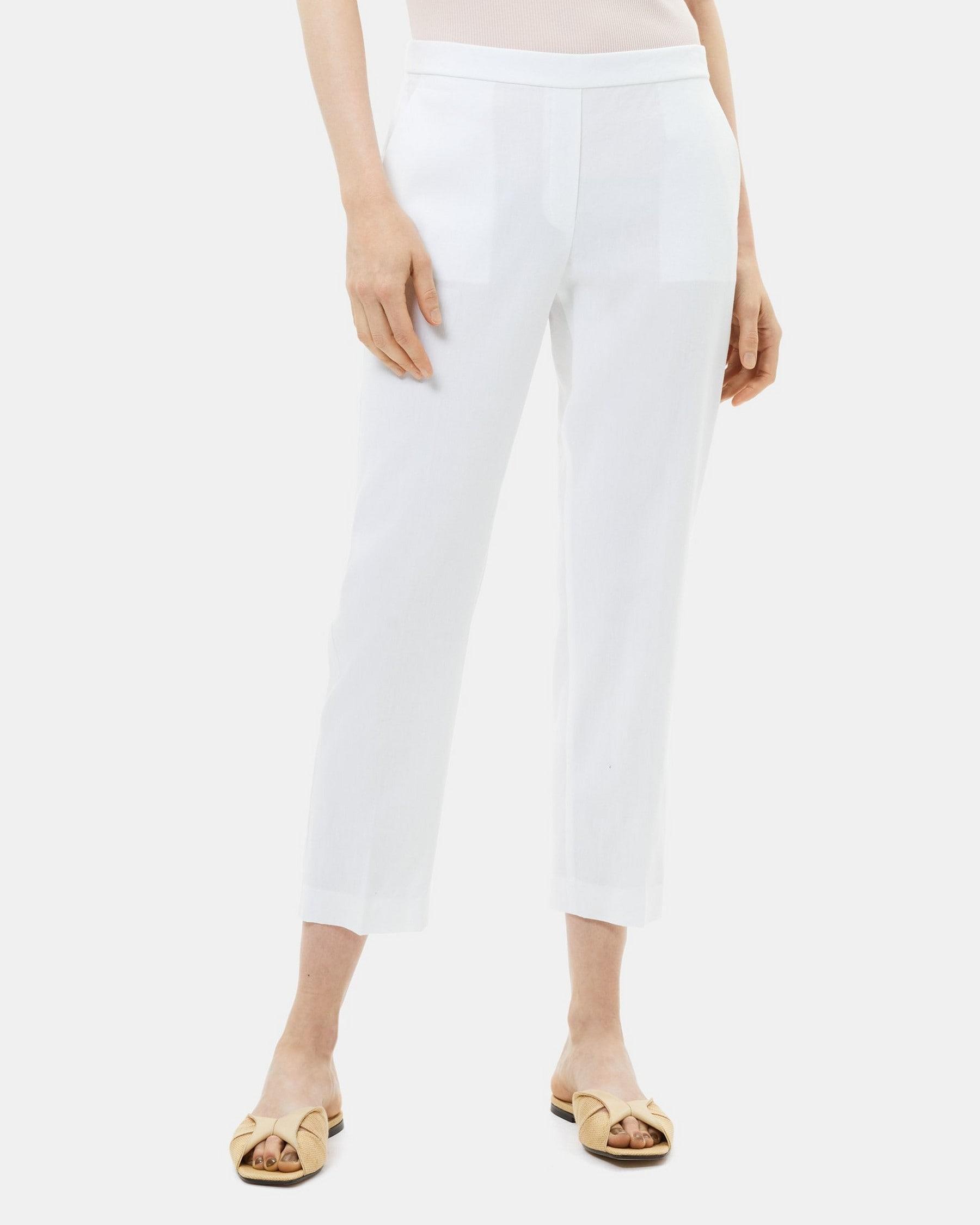 Slim Cropped Pull-On Pant in Linen Product Image