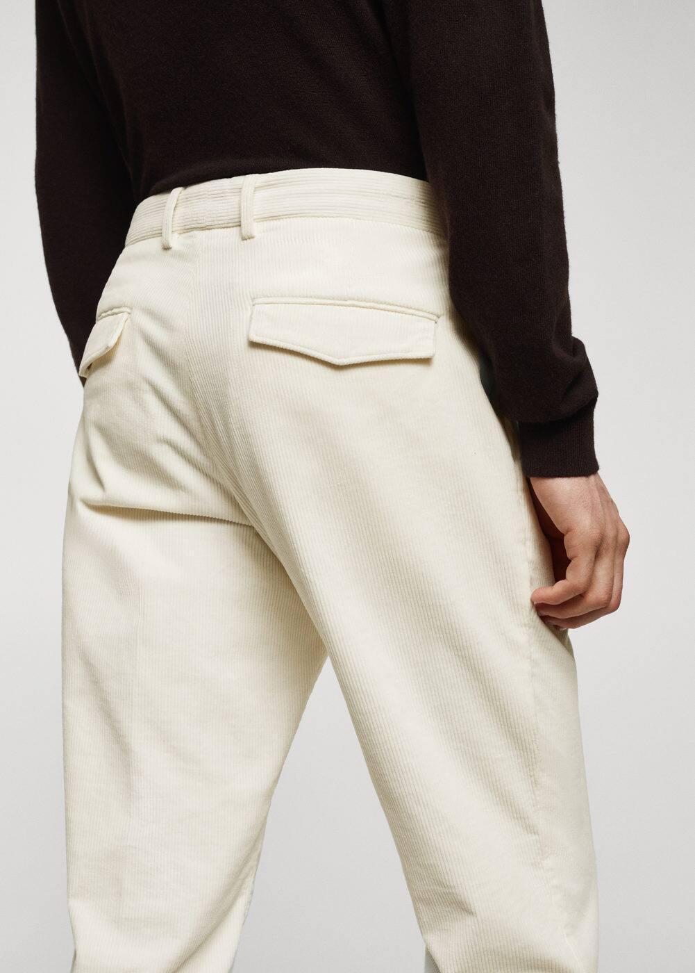 Mango Mens Pleated Corduroy Pants Product Image