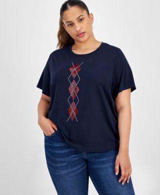 Plus Size Argyle T-Shirt product image