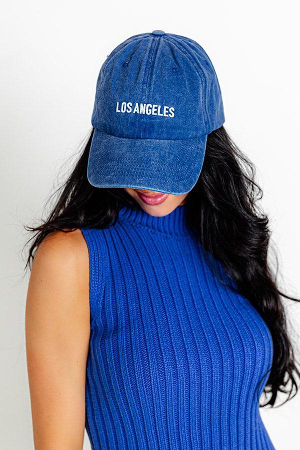 Los Angeles Embroidered Baseball Cap in Blue Product Image