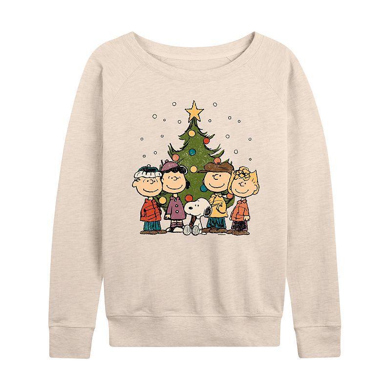 Womens Peanuts Christmas Group Slouchy Graphic Sweatshirt, Girls Product Image