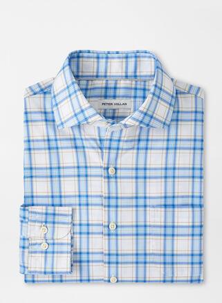 Peter Millar Rex Crown Lite Windowpane Plaid Stretch Button-Up Shirt Product Image