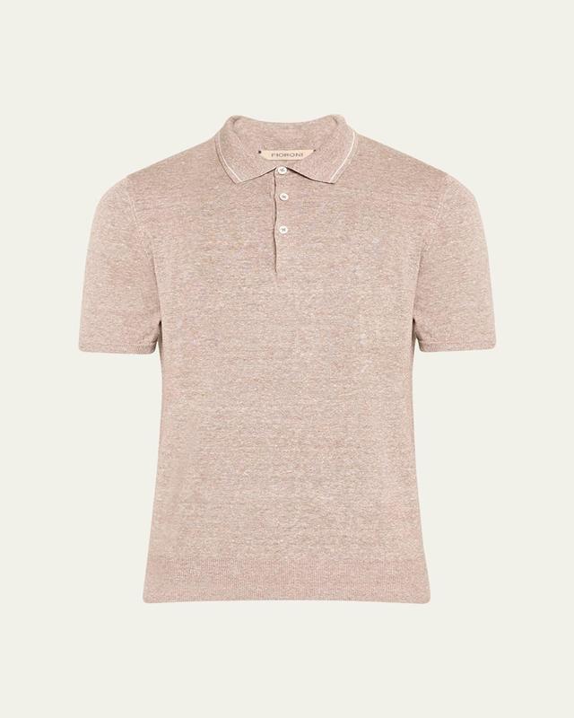 Mens Linen-Cotton Polo Shirt Product Image