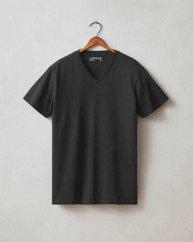 Classic Cotton V-Neck Tee - Black Male Product Image