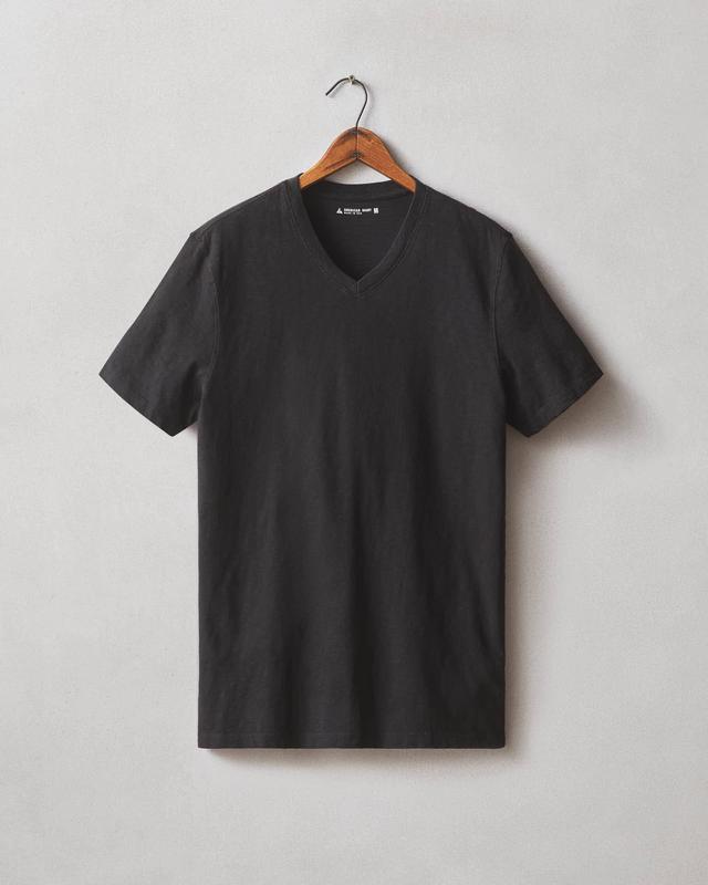 Premium Slub V-Neck Tee - Black Product Image