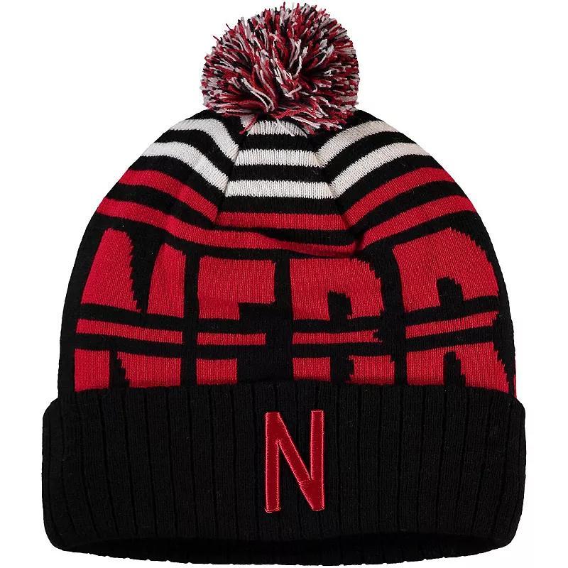 Mens Top of the World /Scarlet Nebraska Huskers Colossal Cuffed Knit Hat with Pom Product Image