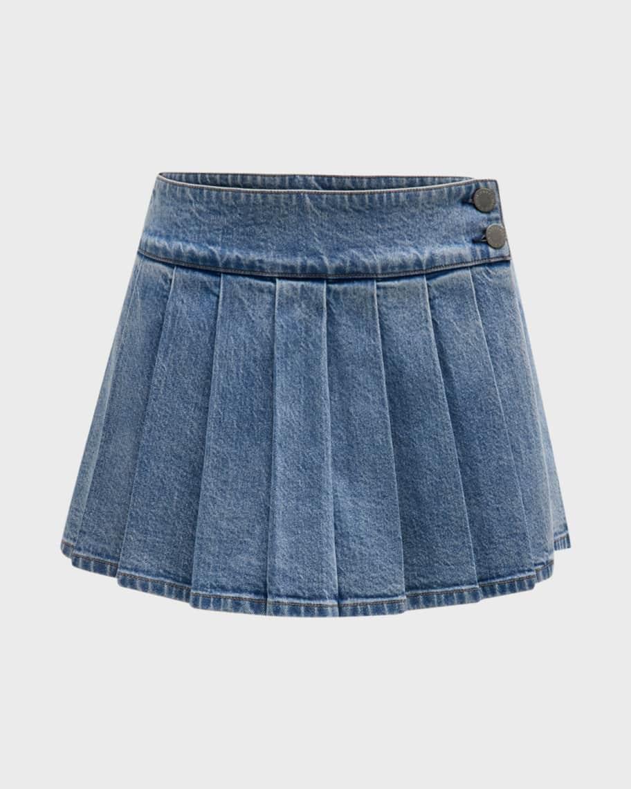 Womens Noah Denim Pleated Miniskirt Product Image