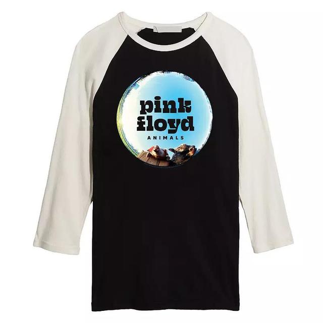 Mens Pink Floyd Animals Fish Eye Raglan Graphic Tee Oxford Product Image