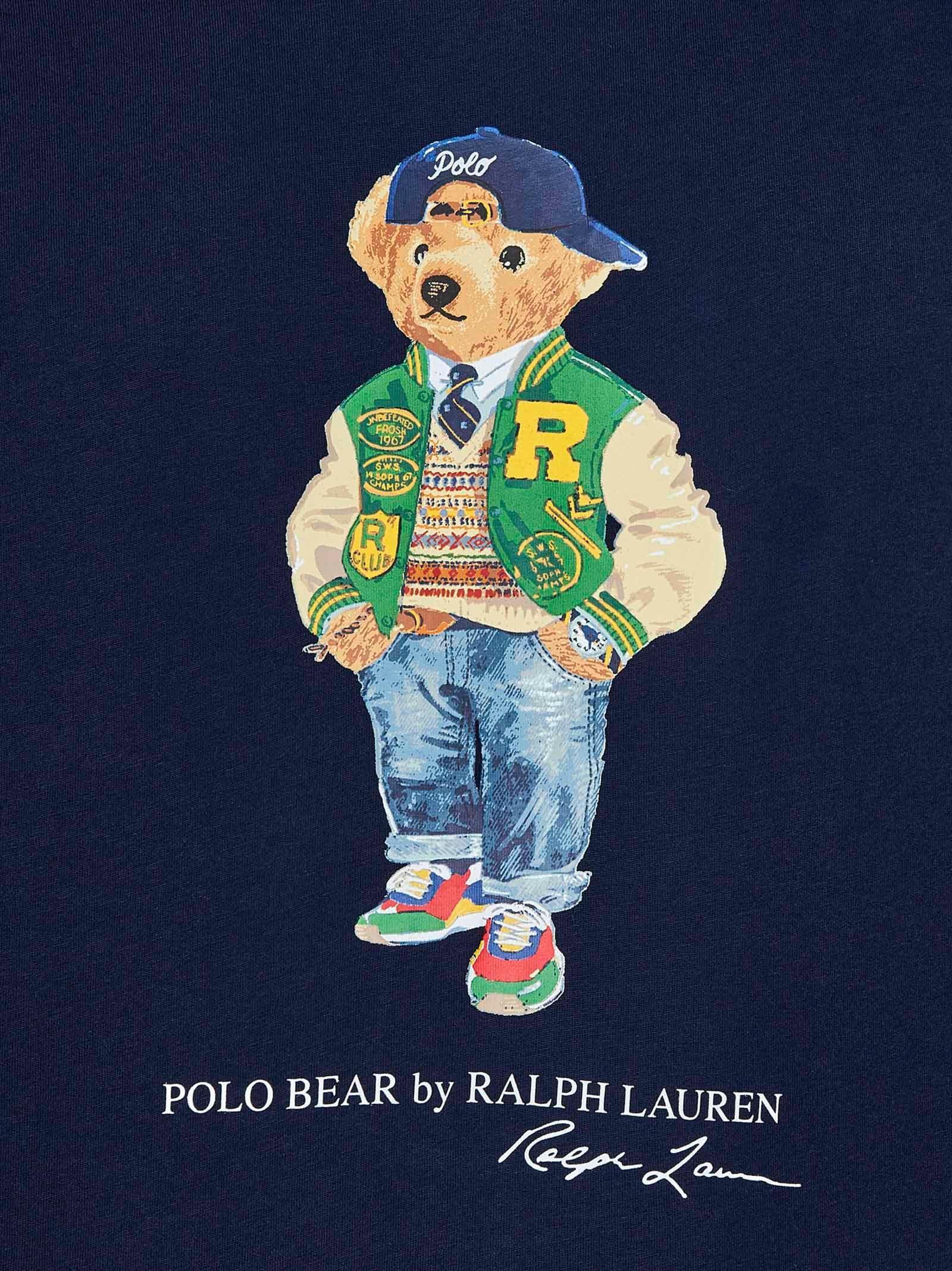 POLO RALPH LAUREN Classic-fit Navy Blue Cotton Jersey Polo Bear Product Image