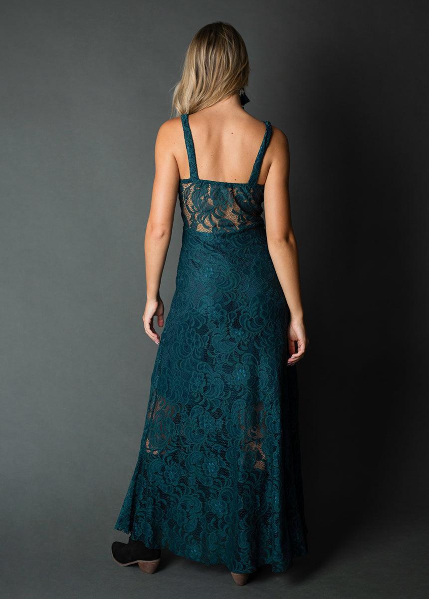 Carmel Slip Dress in Deep Teal Product Image