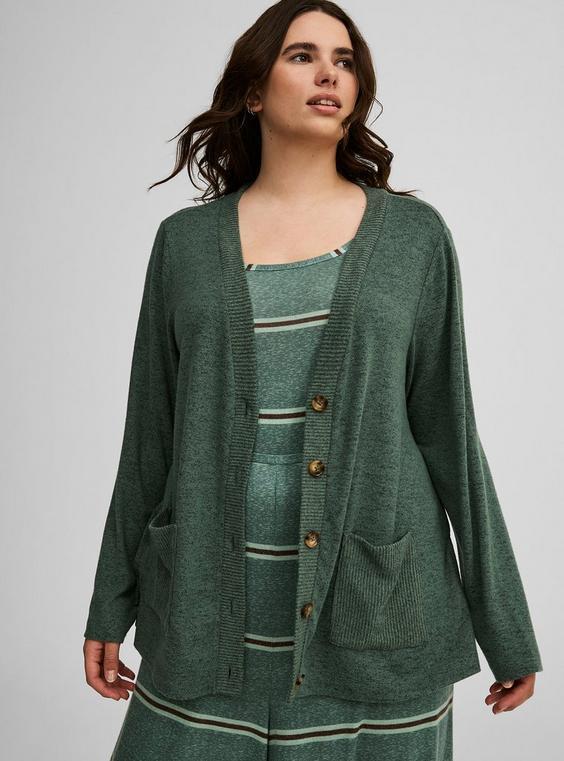 Super Soft Plush Split Side Lounge Cardigan Product Image