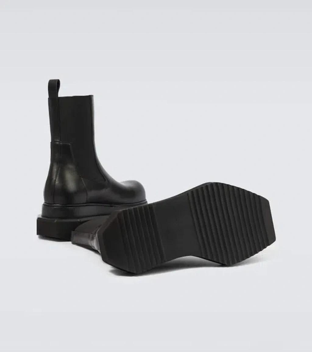 Leather Platform Boots In Black Product Image