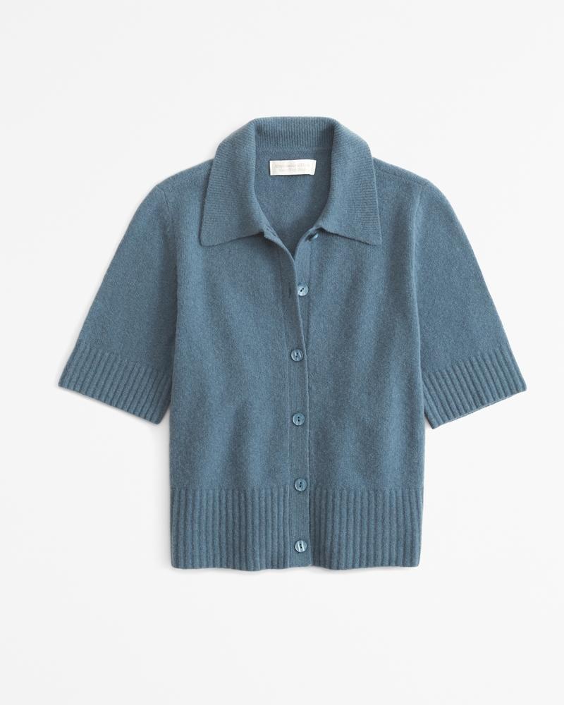 Short-Sleeve Polo Cardigan Product Image