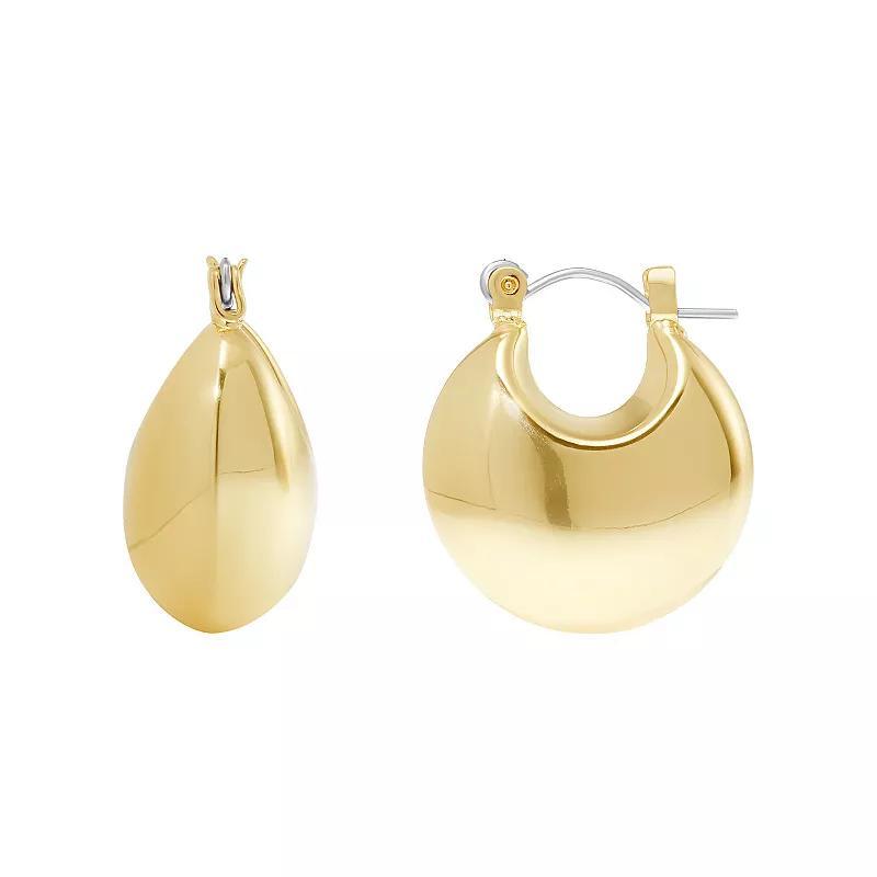 Emberly Polished Graduated Chunky Hoop Earrings, Womens, Yellow Gold Tone Product Image