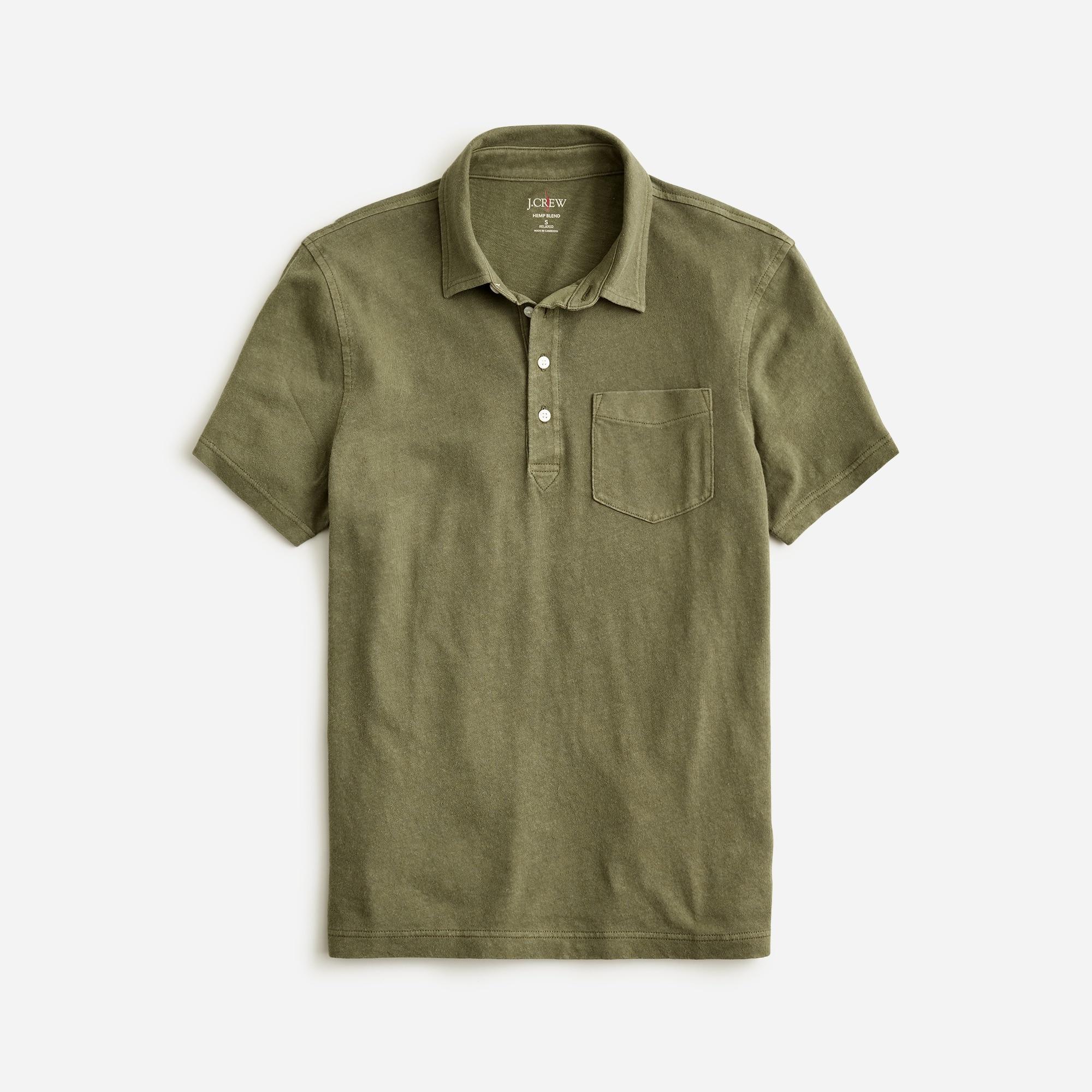 Hemp-organic cotton blend polo shirt Product Image