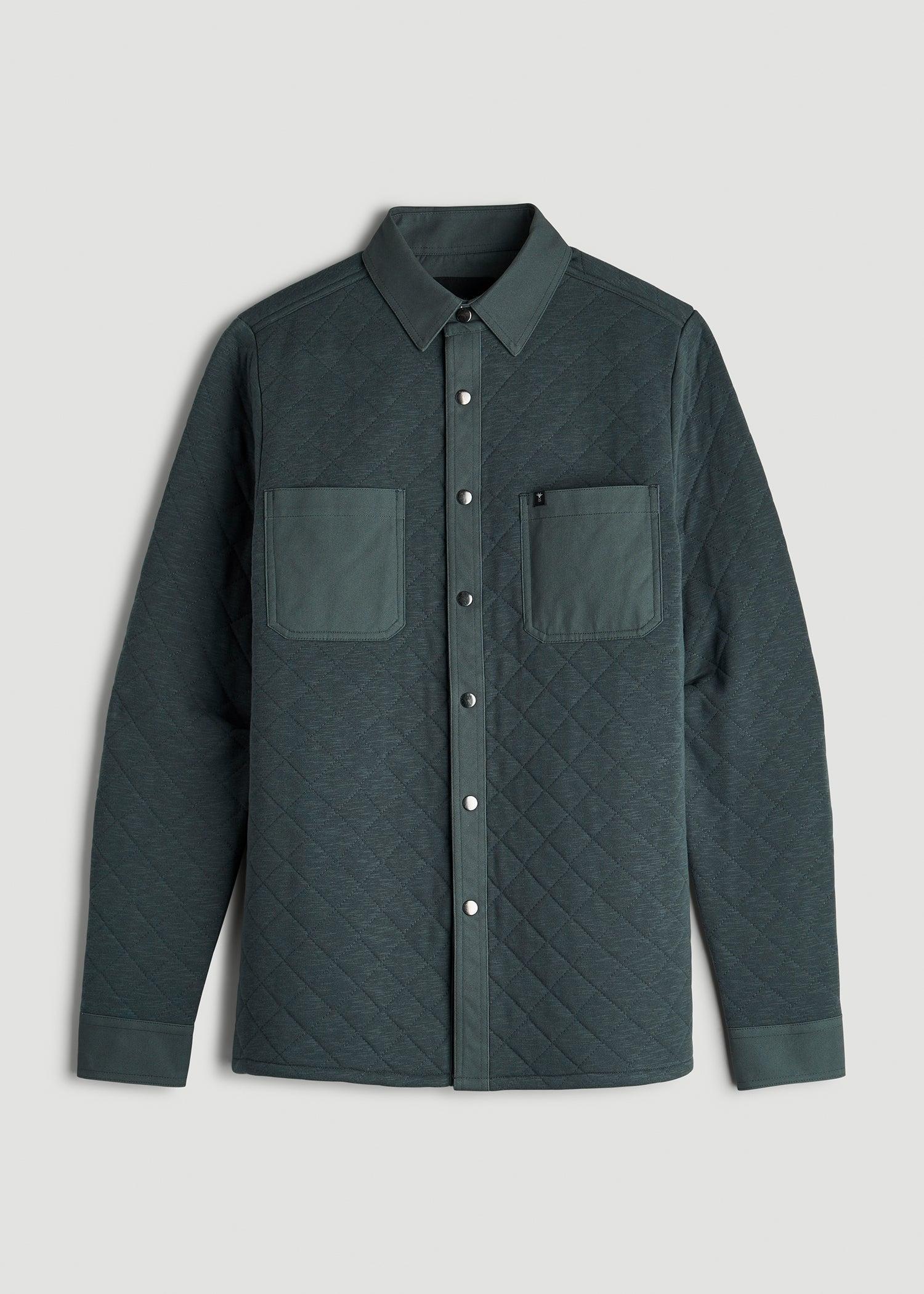 Quilted Shacket for Tall Men in Soft Green Male Product Image