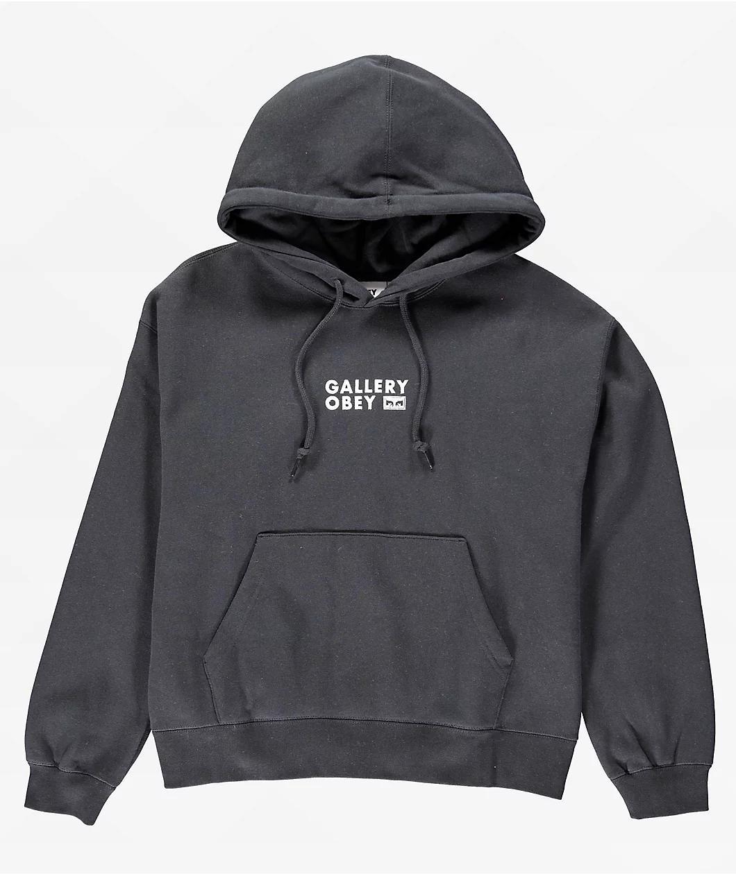 Obey Gallery Black Hoodie Product Image