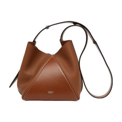 Mm Bucket Leather Bag In Brown Product Image