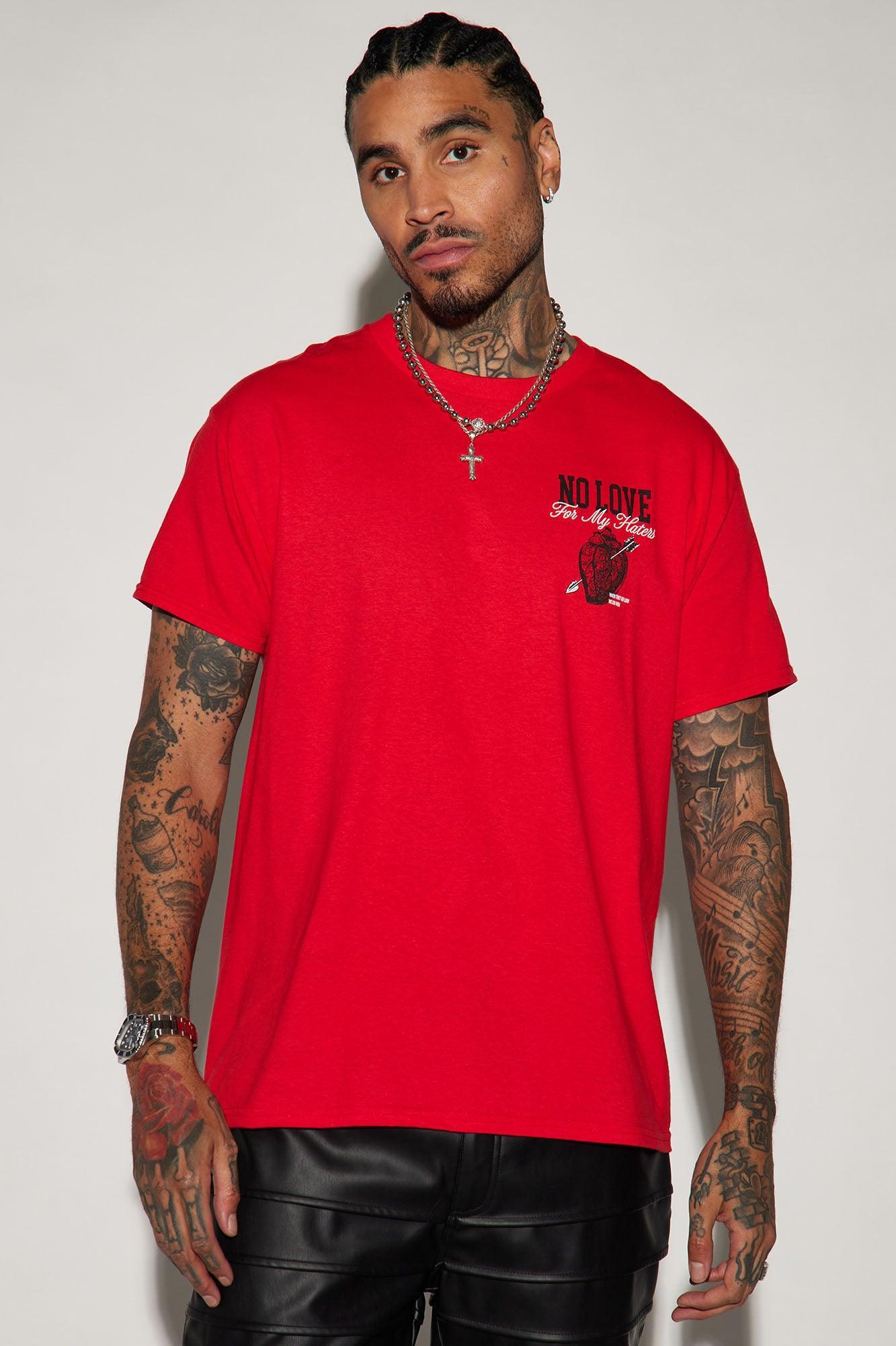 No Love For My Haters Short Sleeve Tee - Red Product Image