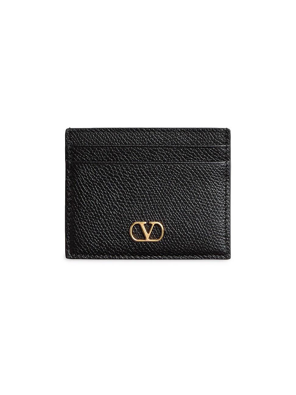 Womens VLogo Signature Grainy Calfskin Card Holder Product Image