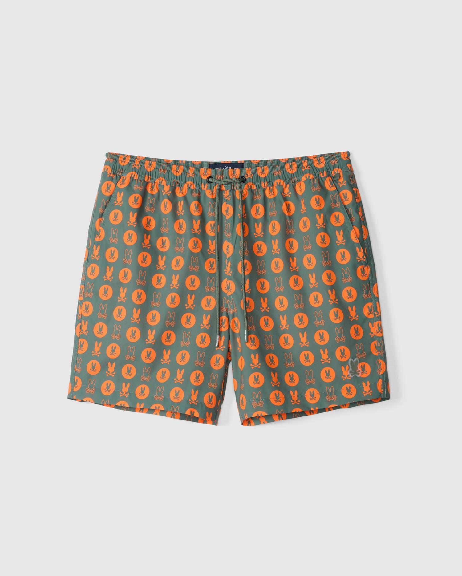 Psycho Bunny Men's Arnold Print Swim Trunk 376 LAUREL WREATH Product Image