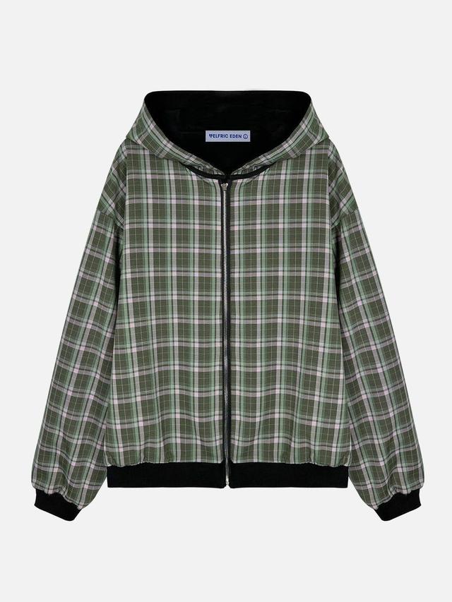 Aelfric Eden Plaid Reversible Zip Up Hoodie Product Image