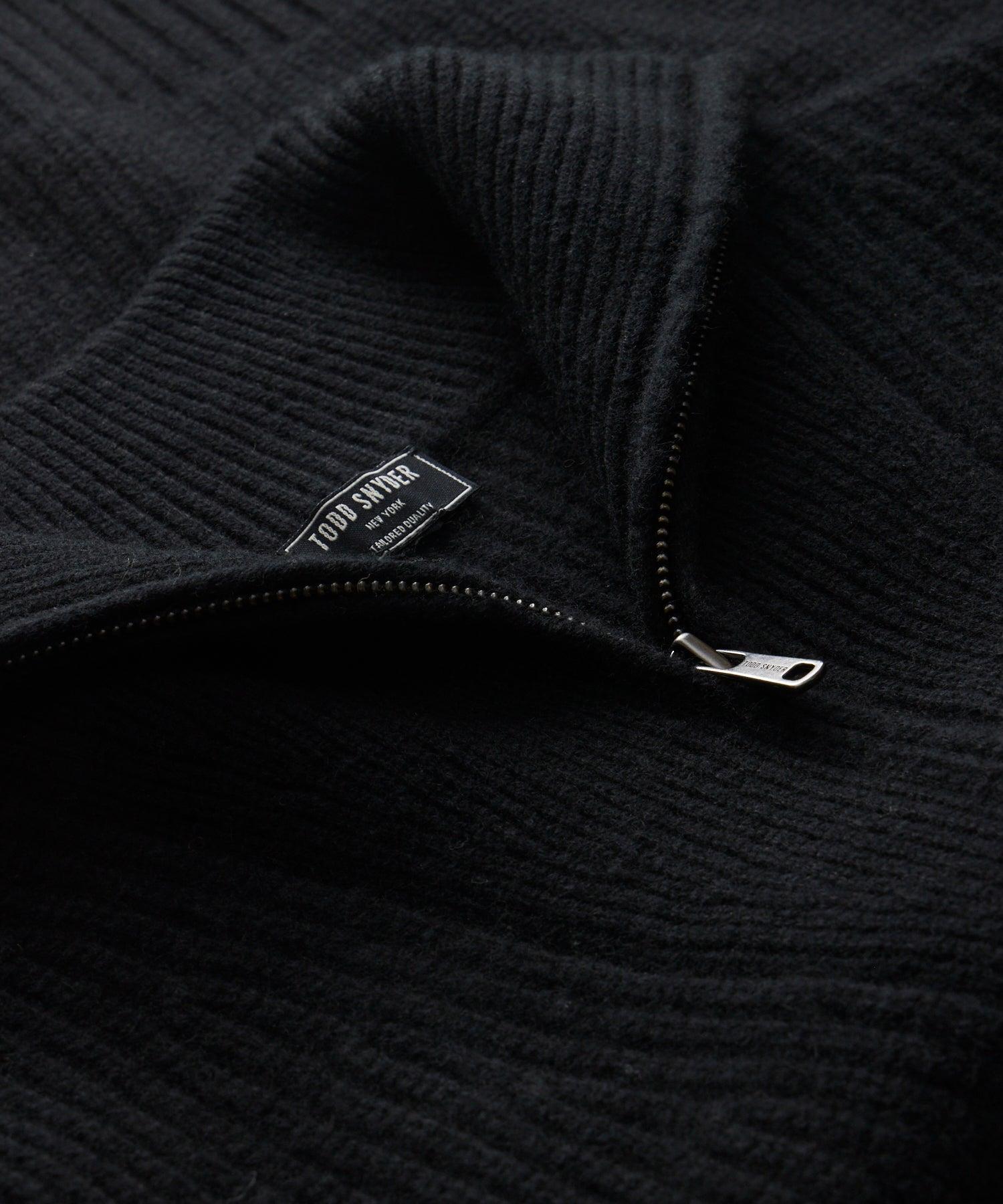 Luxe Cashmere Zip Mock Neck in Black Product Image