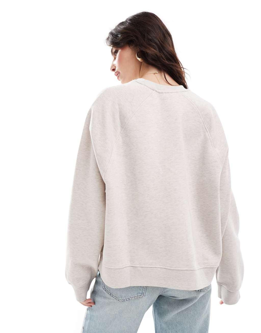 ASOS DESIGN oversized sweat with raglan detail in oatmeal product image