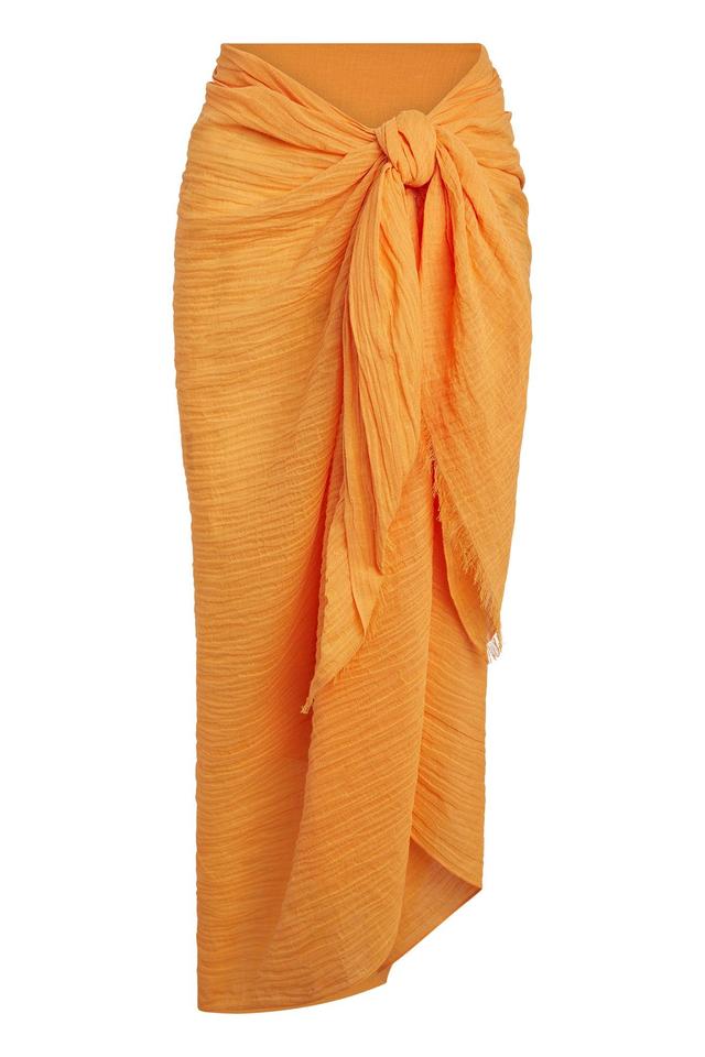 St. Tropez Sarong - Clementine Crinkle Linen Product Image