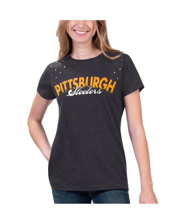 Womens G-iii 4Her by Carl Banks Heathered Black Pittsburgh Steelers Main Game T-shirt Product Image